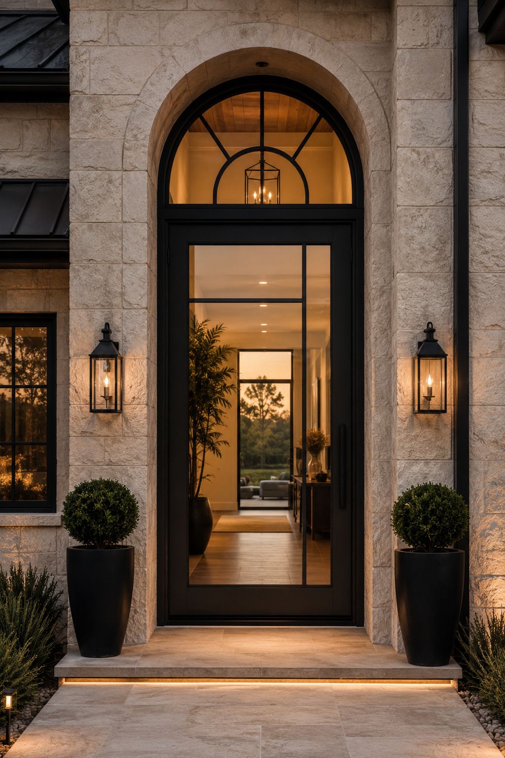 Custom exterior iron door manufactured to exact project specifications